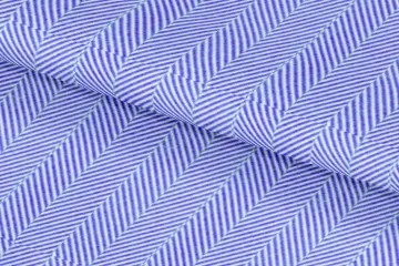 Blue Cotton Herringbone — Folded