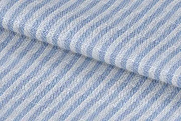 Blue and White Linen Fine Stripe — Folded