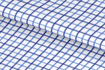 Blue Grid Check — Folded