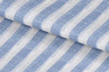 Blue and White Linen Stripe — Folded