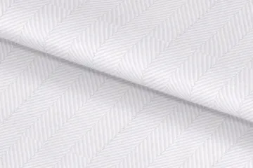 White Cotton Herringbone — Folded