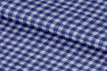 Navy Linen Gingham Check — Folded