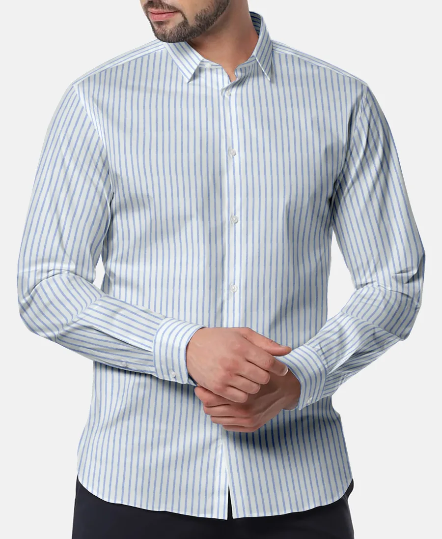 Light Blue Pencil Stripe