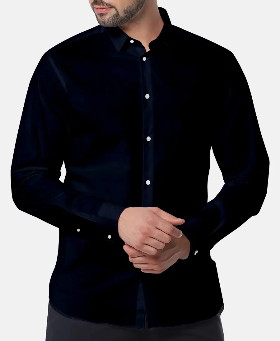 Navy Cotton Poplin